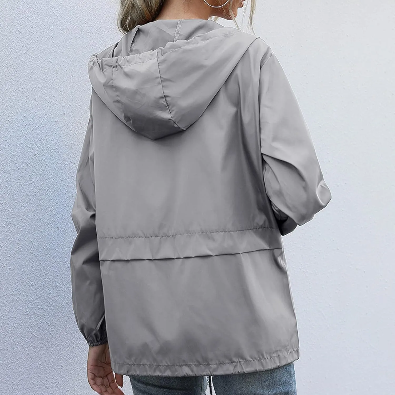 Cdiecer Womens Waterproof Rain Jacket Lightweight Packable Raincoat Hooded Outdoor Sport Windbreaker with Pockets
