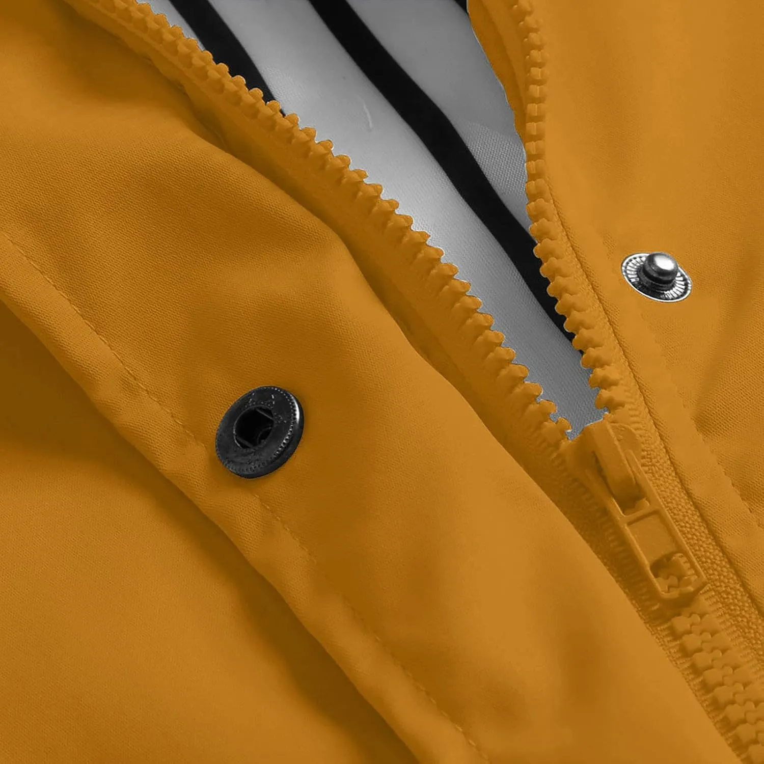 JIDDO Raincoat for Women, Womens Fall Windproof Lightweight Waterproof Rain Jackets Zip Up Outdoor Hooded Windbreaker