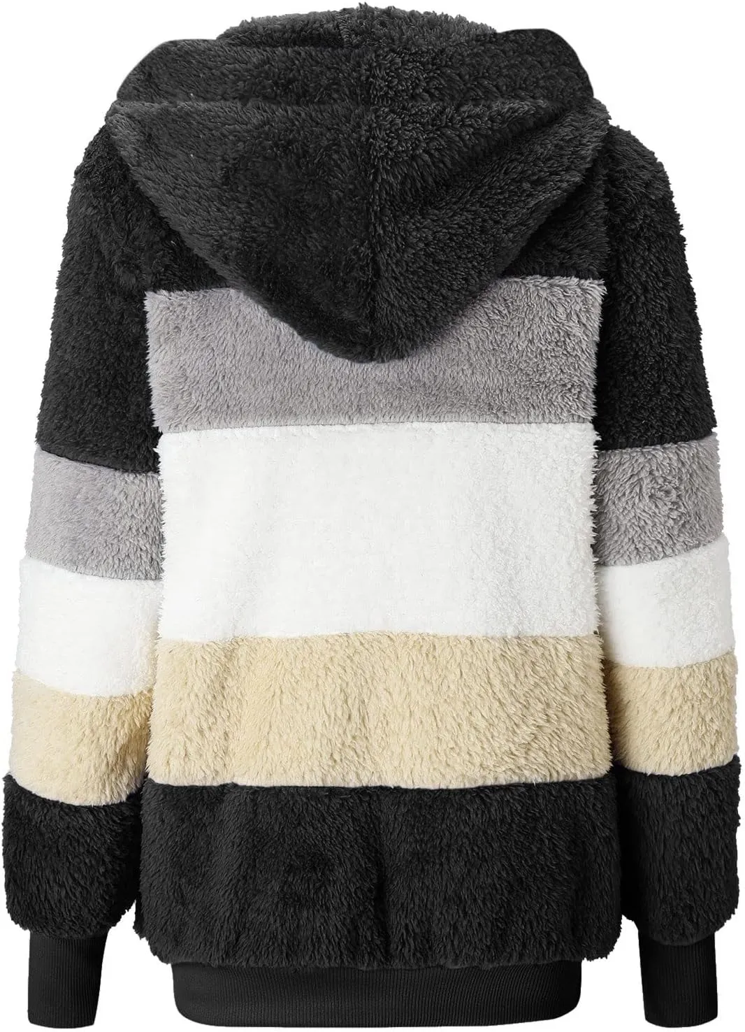 LCMTWX Women's 2023 Fashion Winter Coat Warm Trendy Color Block Winter Drawstring Hoodie Snow Coat Jacket Womens Winter