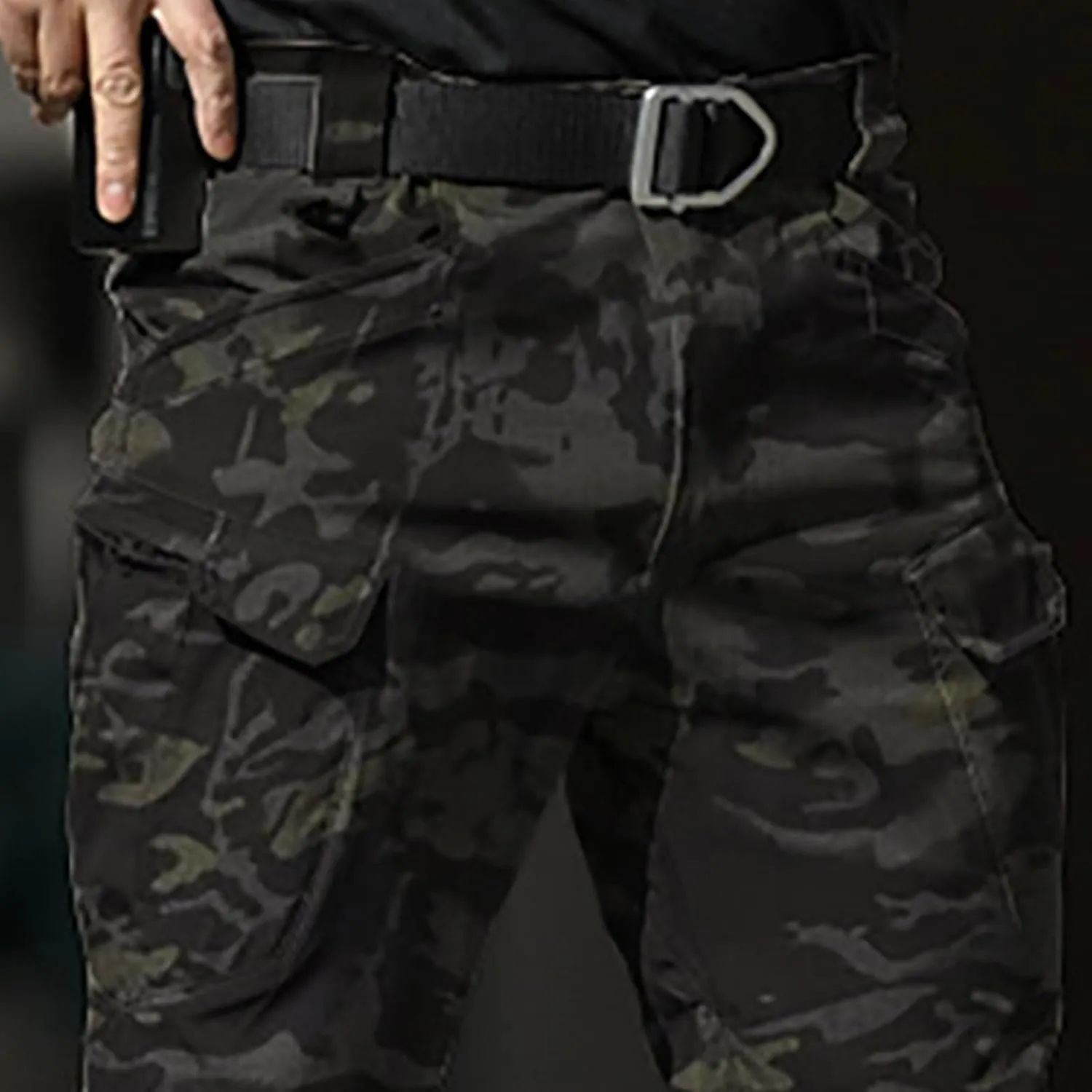 LCMTWX Work Cargo Pants for Men Outdoor Stretch Overalls with Large Pockets Loose Soft Pants Rainproof Mens Baggy Mens