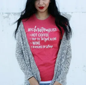 Mama's Christmas List | Heather Red Adult Tee
