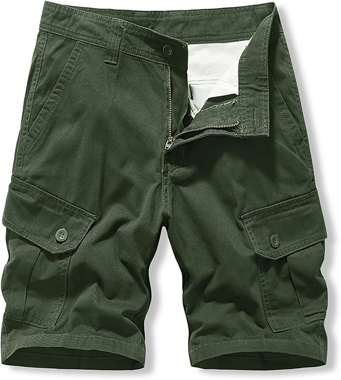 Men's Cargo Shorts Elastic Waist Drawstring Summer Casual Cotton Work Athletic Shorts Cargo Shorts