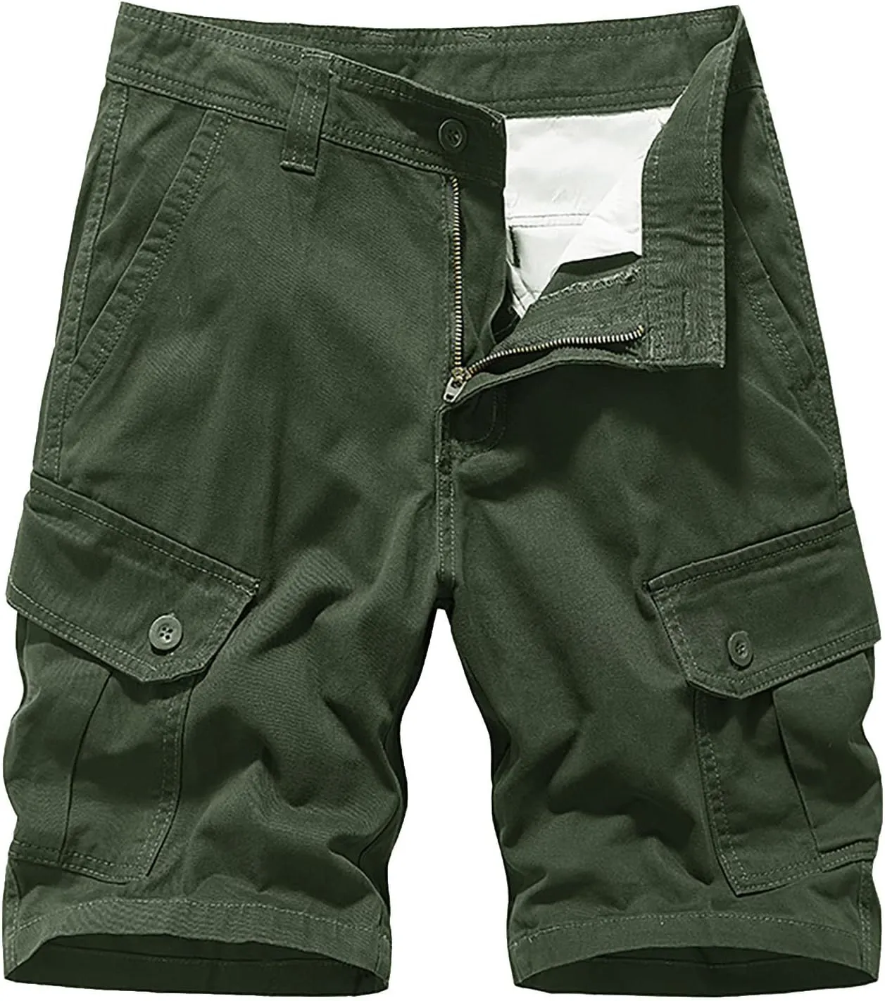 Men's Cargo Shorts Elastic Waist Drawstring Summer Casual Cotton Work Athletic Shorts Cargo Shorts