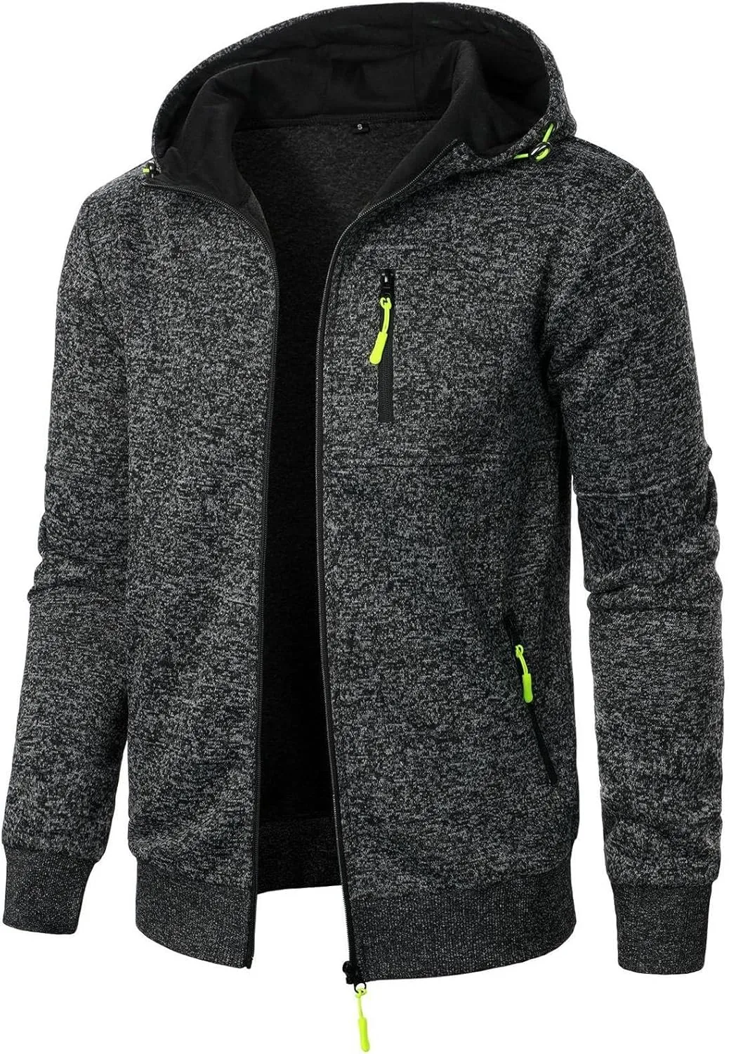 Men's Zip Up Hoodie Thermal Winter Sweatshirt Big and Tall Warm Sweater