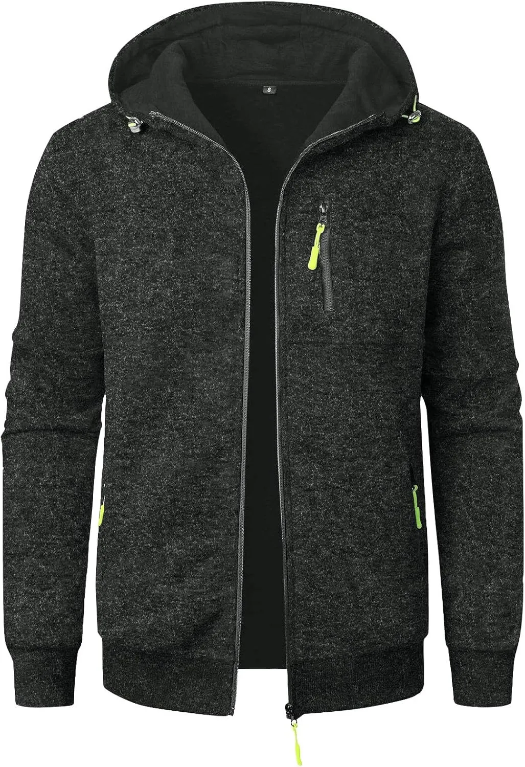 Men's Zip Up Hoodie Thermal Winter Sweatshirt Big and Tall Warm Sweater