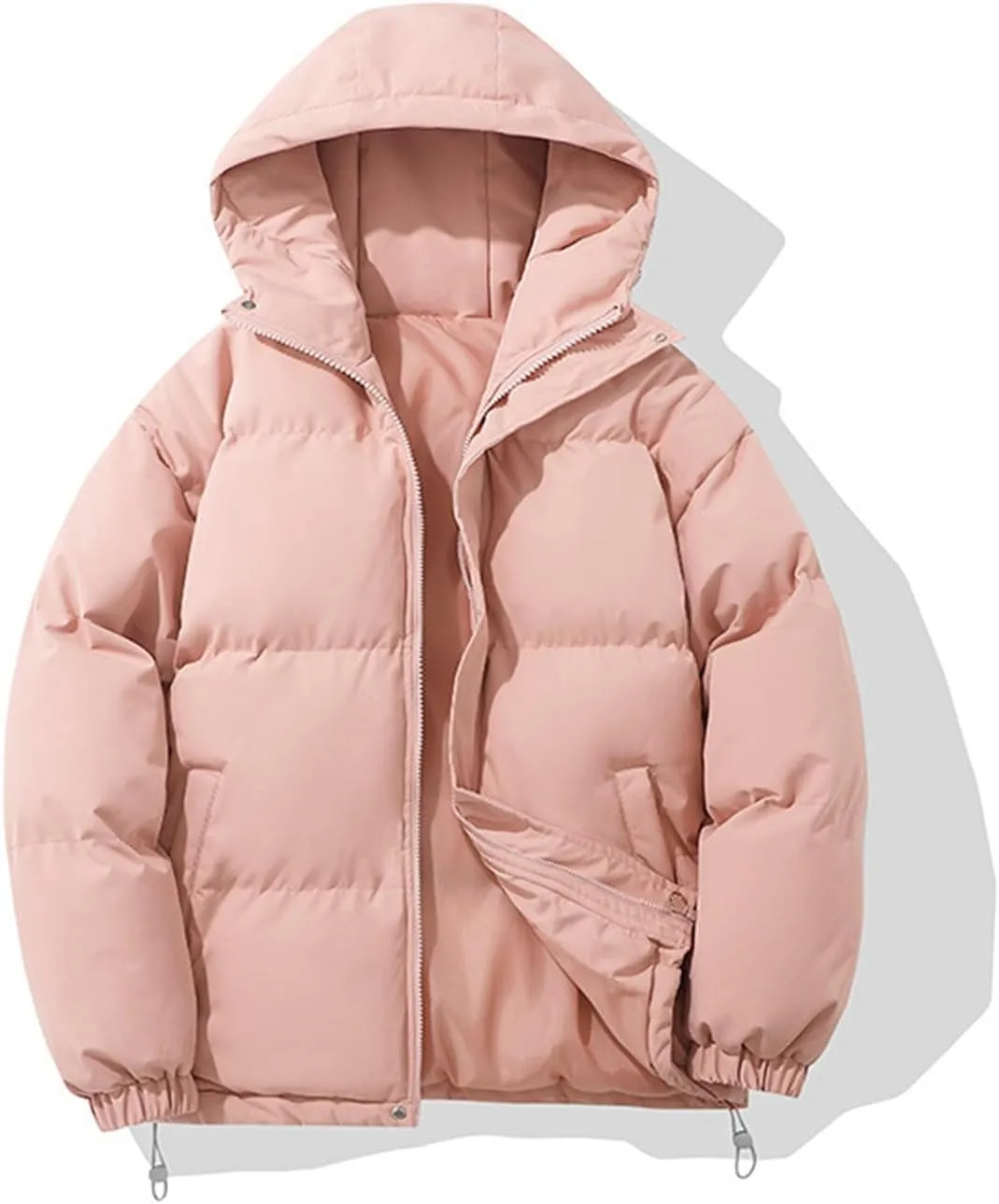 Puffer Jackets for Women Hooded Windproof Winter Coat with Recycled Insulation Winter Slim Short Puffer Coat Women