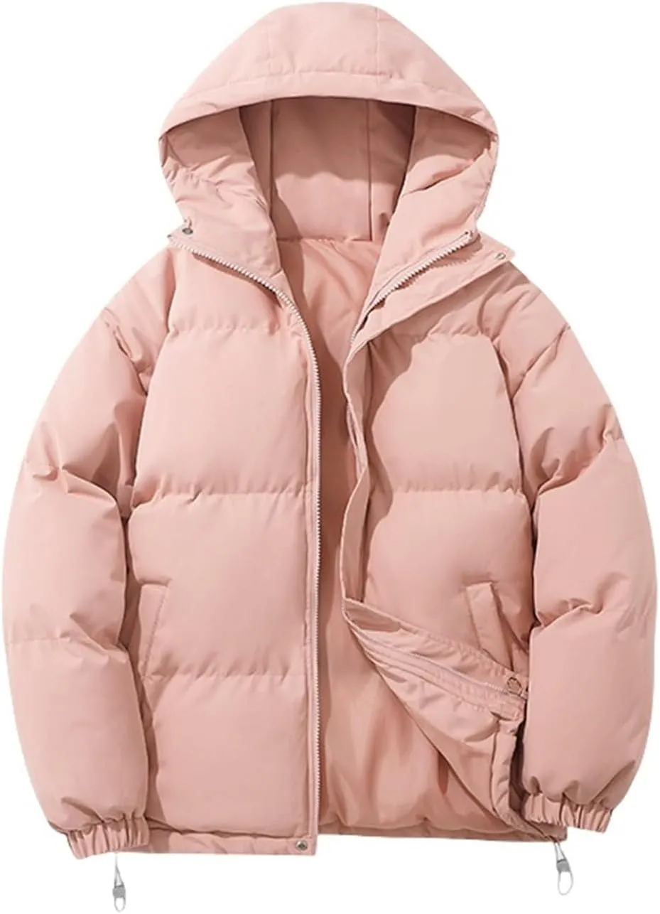 Puffer Jackets for Women Hooded Windproof Winter Coat with Recycled Insulation Winter Slim Short Puffer Coat Women