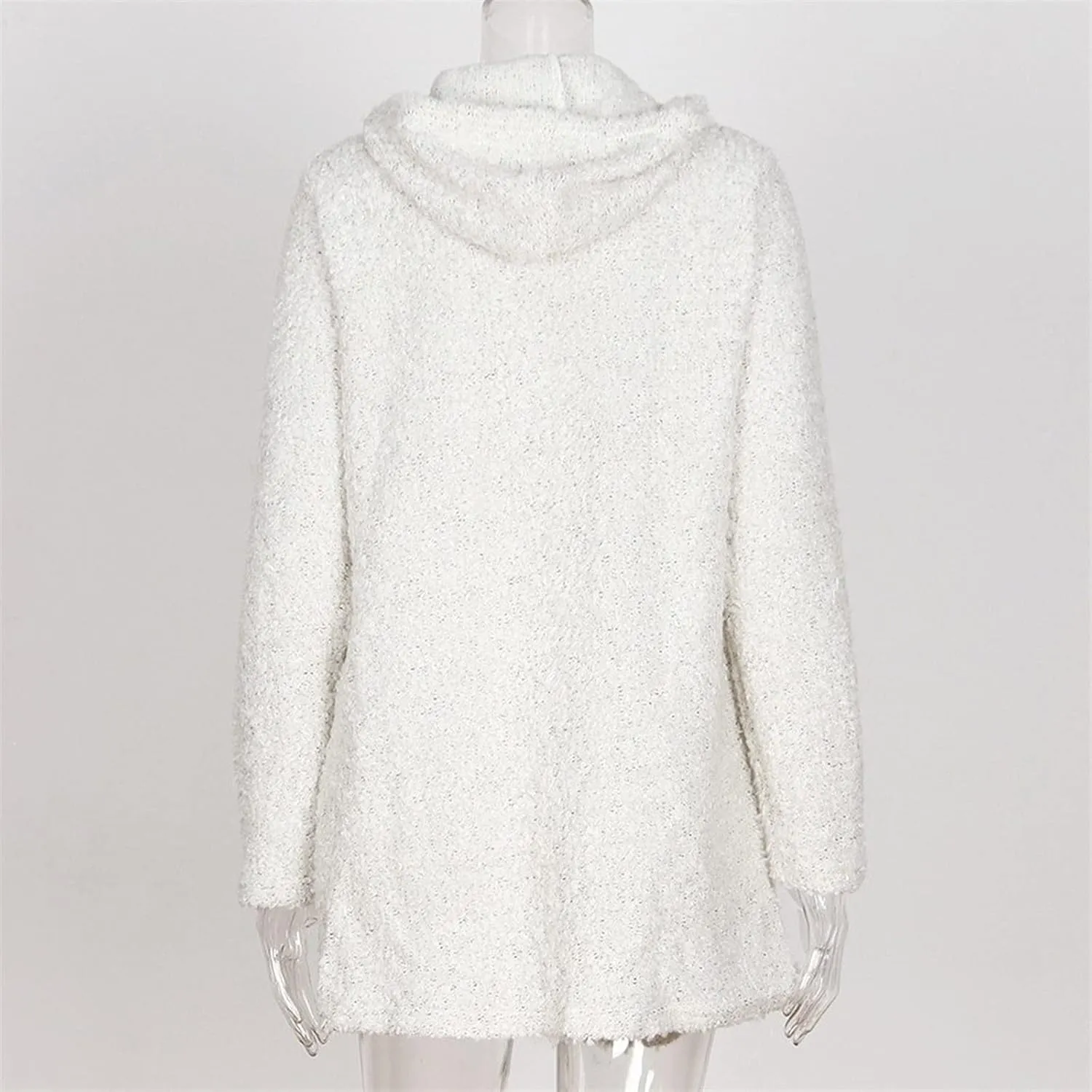 QWENTMTNTY Womens Winter Fuzzy Fleece Jacket Oversized Casual Trendy Hooded Cardigan Coat Winter Thermal Sherpa Outerwear