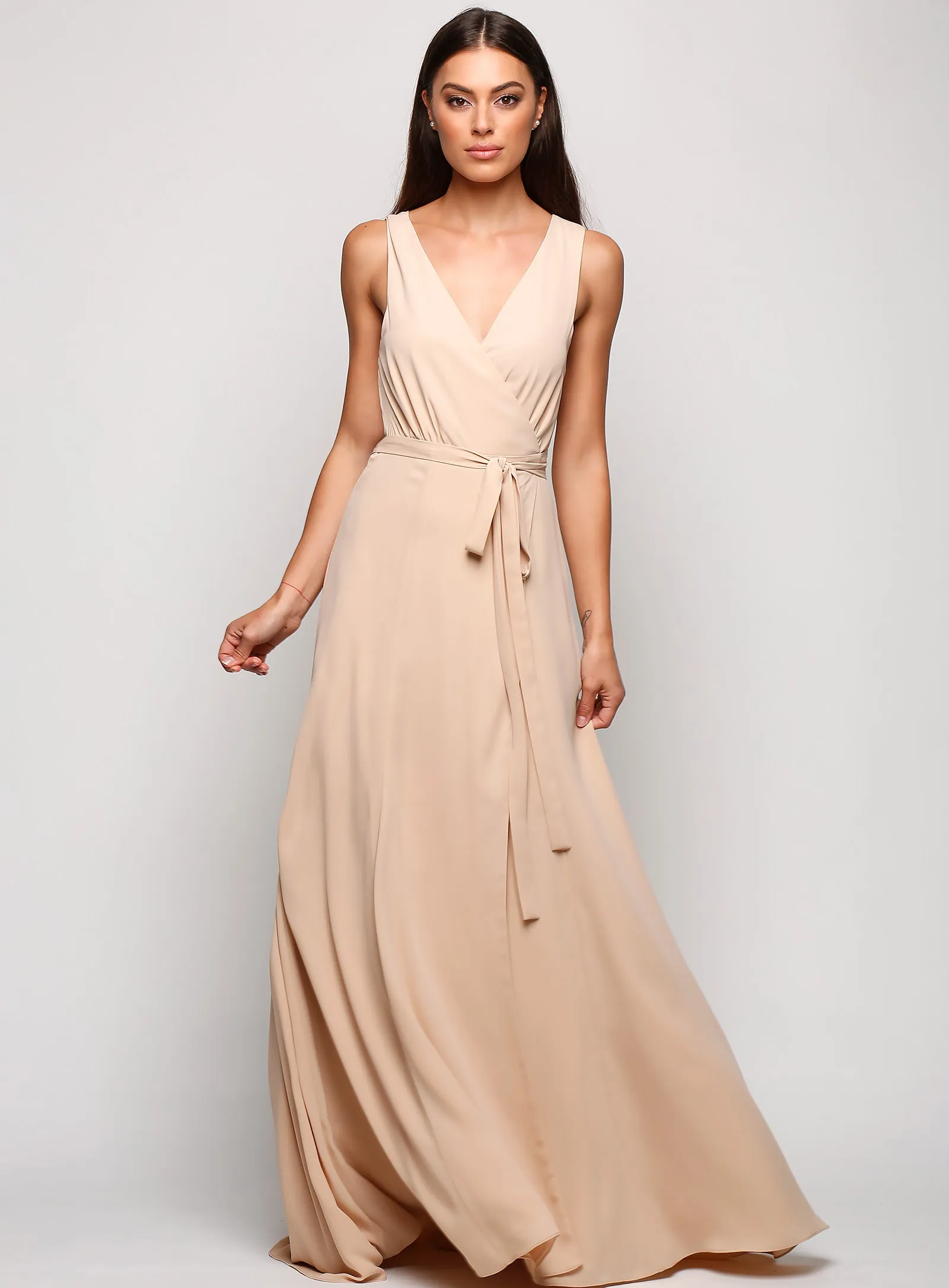 Sleeveless Wrap Gown - Deep Purple - Size 6