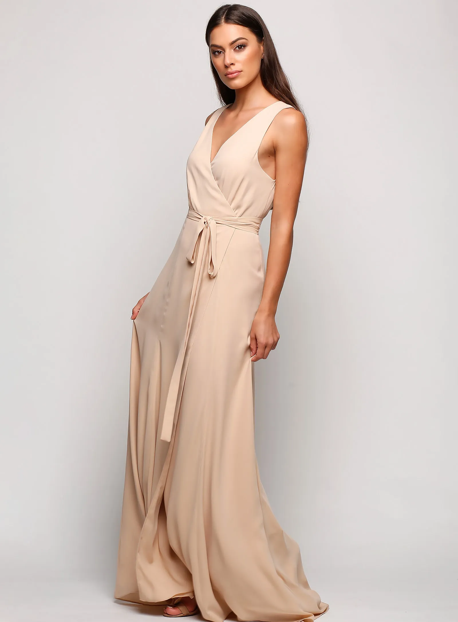 Sleeveless Wrap Gown - Deep Purple - Size 6