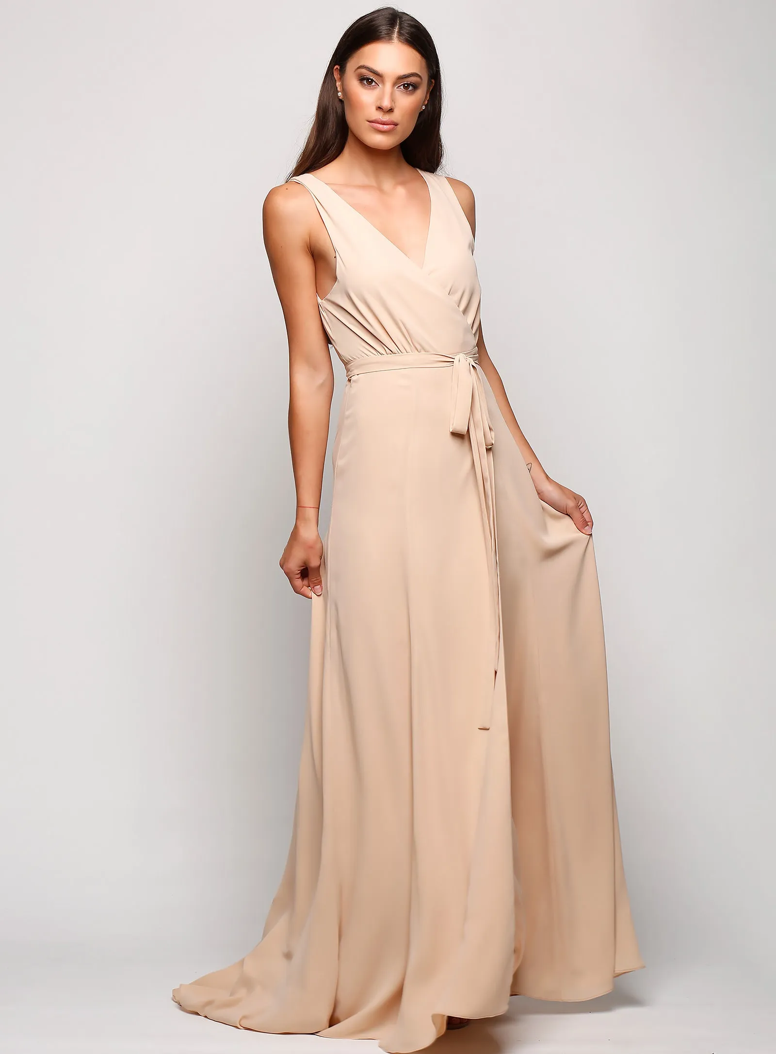 Sleeveless Wrap Gown - Deep Purple - Size 6