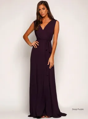 Sleeveless Wrap Gown - Deep Purple - Size 6