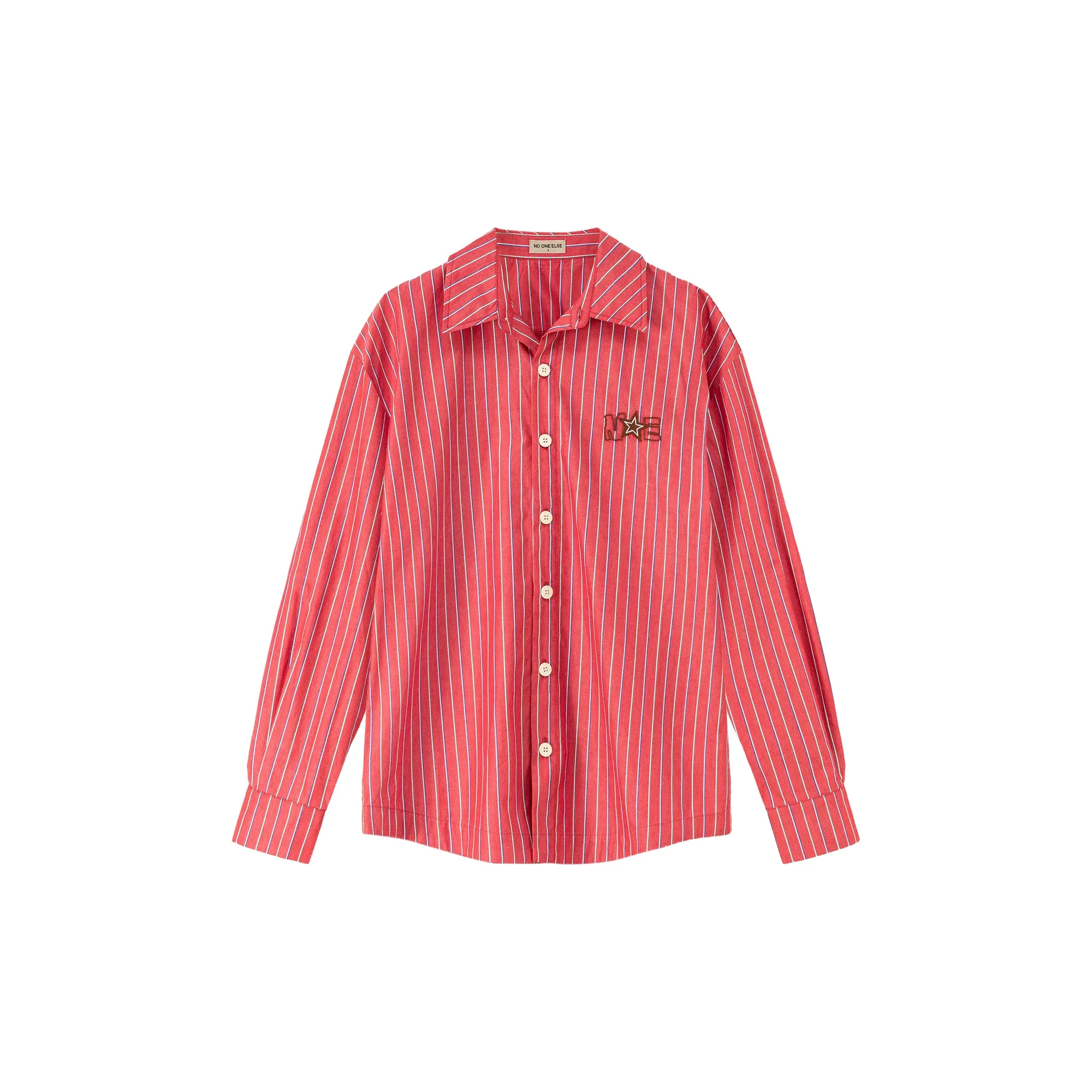 Star Logo Vertical Stripe Loose Fit Shirt