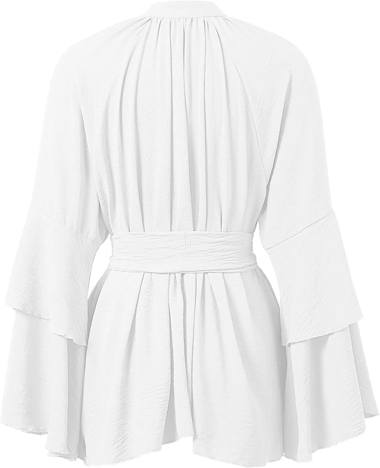 Summer Church Dresses for Women Cute Flowy Tiered Long Sleeve Tie Belt Shirt Mini Dress Petite Evening Party Beach Cover Ups