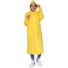THE CLOWNFISH Juliet Series Raincoats for Women Rain Coat for Women Raincoat for Ladies Waterproof Reversible Double Layer Longcoat with Printed Plastic Pouch (Blue, XXXL)