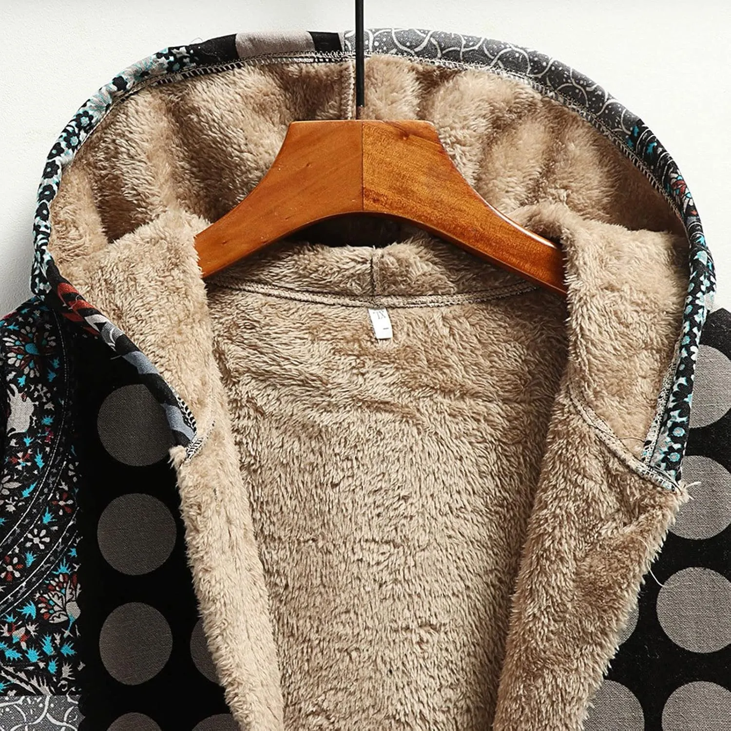 Winter Coats for Women Cotton And Linen Printing Hoodies Fall Winter Fleece Jacket Casual Hooded Sweatshirts Thick