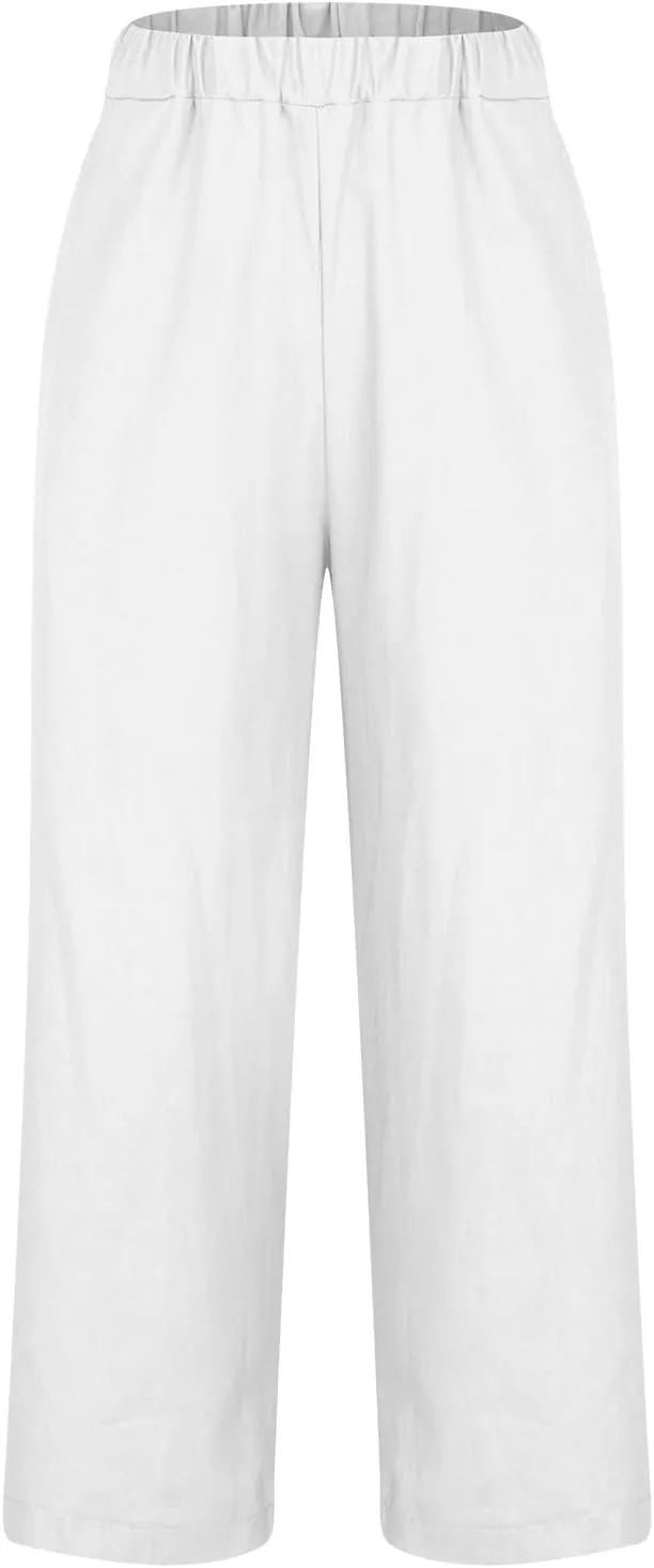 Womens Fashion Trousers Wide Leg Lightweight Straight Loose Chinos Casual Lounge Pants Working Business Outdoor