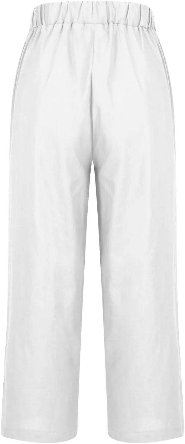 Womens Fashion Trousers Wide Leg Lightweight Straight Loose Chinos Casual Lounge Pants Working Business Outdoor
