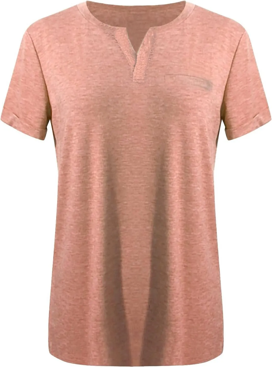 Women's Plus Size Tops Loose V-Neck Short Sleeve Blouse Solid Casual Loose Summer Shirt T-Shirts Basic Tunics