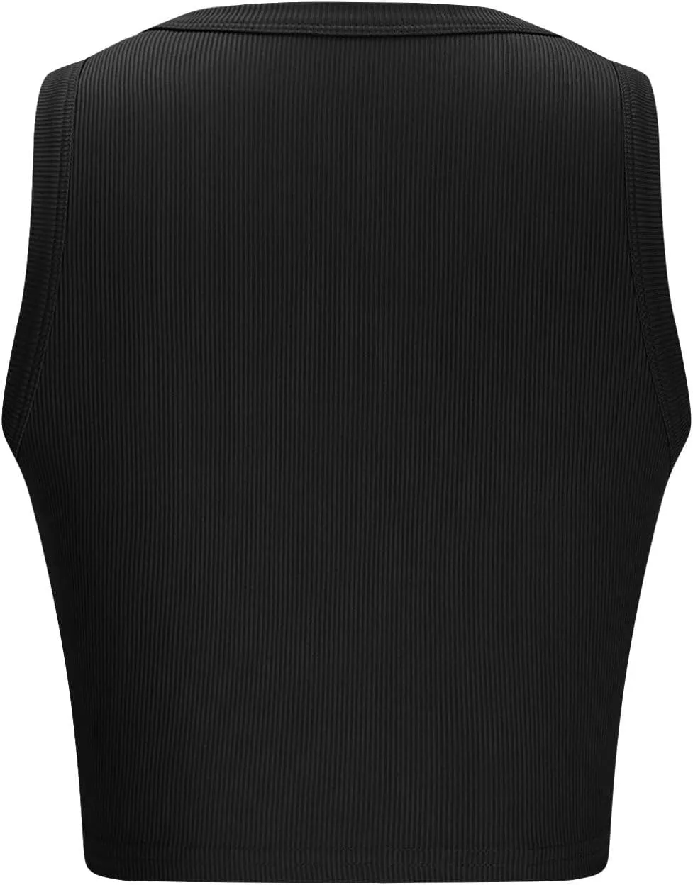 Women's Ribbed Knitted Tank Tops Round Neck Slim Basic Sleeveless Tee Shirts Summer Casual Workout Athletic Shirts
