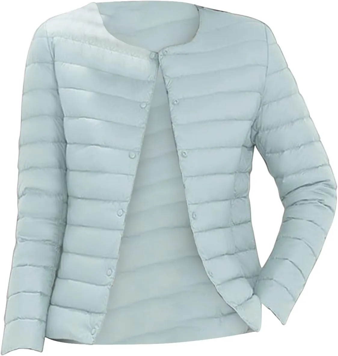 Women's Winter Wool Coat Long Sleeve Zip Puffer Quilted Winter Coat Jacket with Removable Hood Coats
