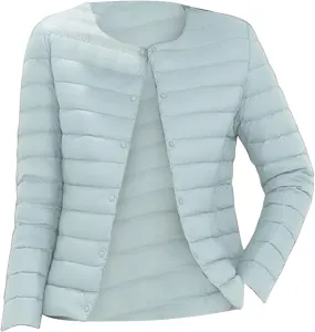 Women's Winter Wool Coat Long Sleeve Zip Puffer Quilted Winter Coat Jacket with Removable Hood Coats