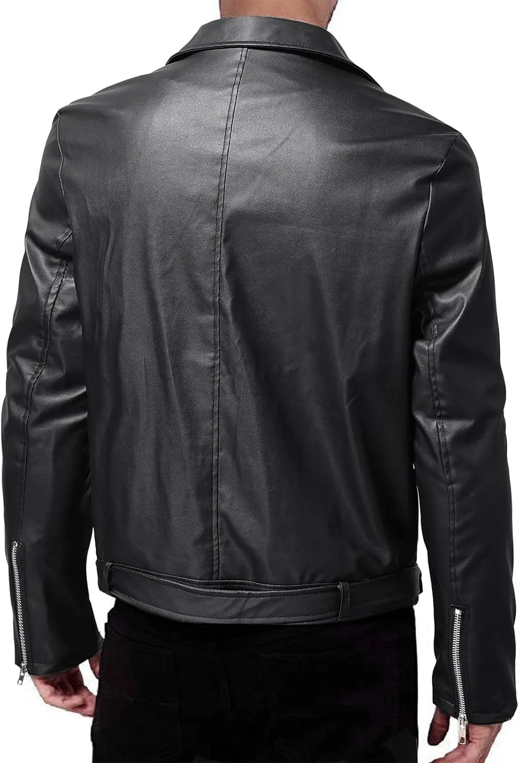 Ymosrh Mens Coats and Jackets Winter Autumn Men's Casual Solid Color Long-Sleeved Slim Leather Light Rain Jacket